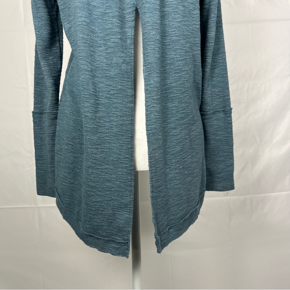 Free People We The Free Kori Split Back Turtleneck in teal. - Picture 7 of 10